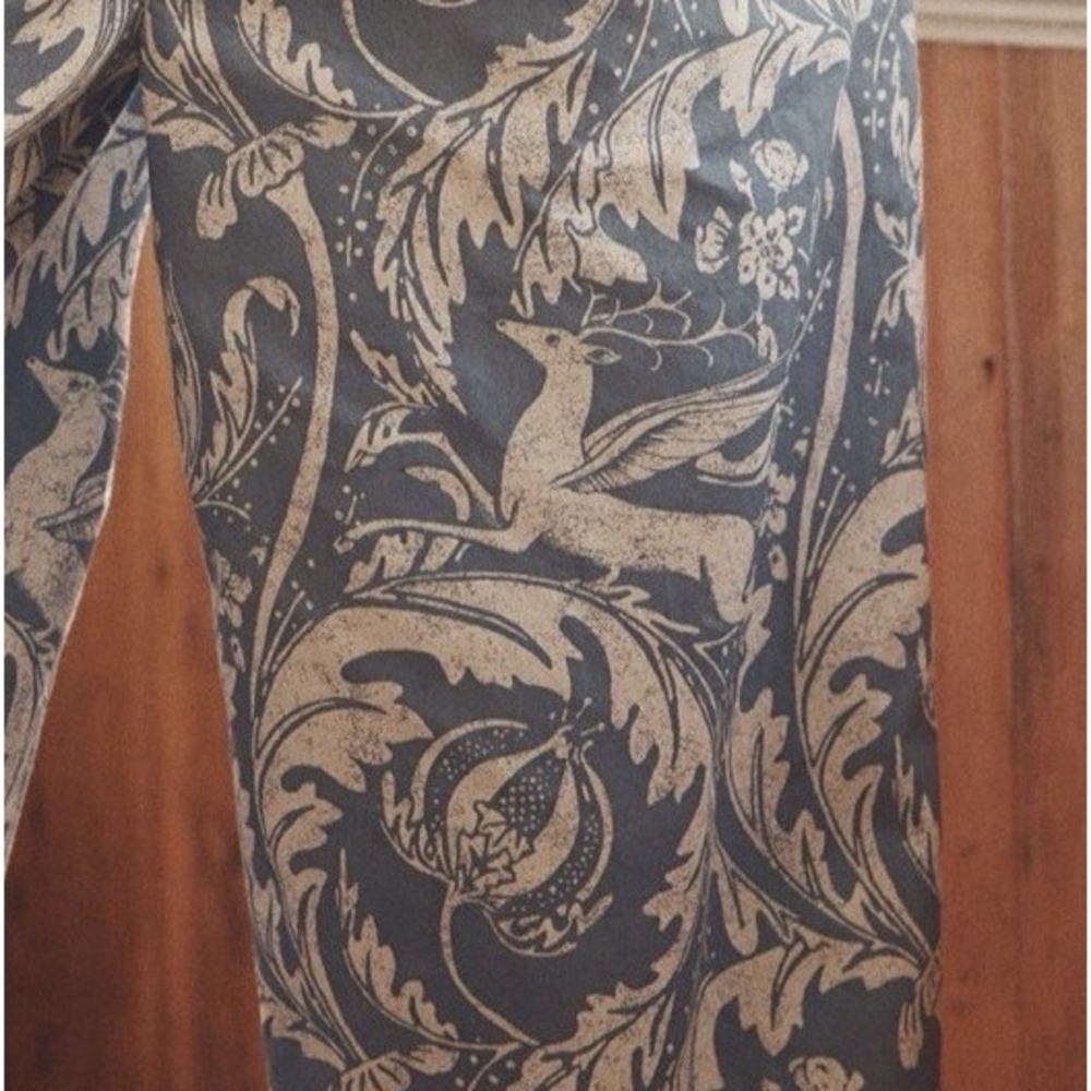 Anthropologie Wren Boxer Pajama‎ Pants Size Medium Sleep Blue Print Stag Deer